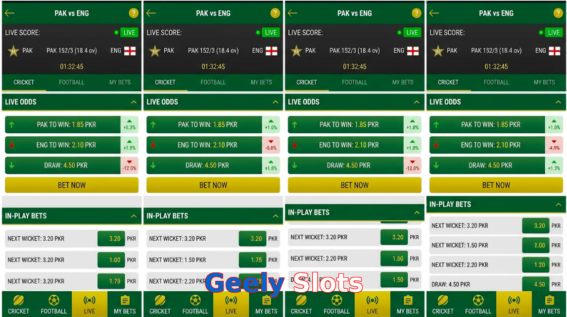 Game list for Geely Slots bet section