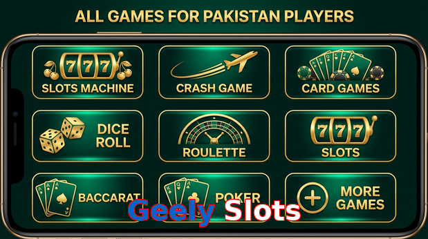 Main screen of Geely Slots games page for PK players