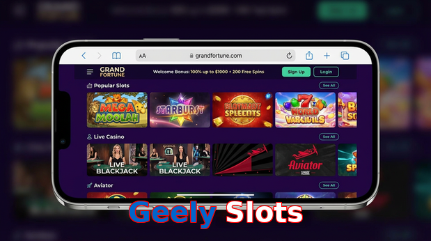 Main screen of Geely Slots ios page for PK players
